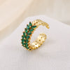 Niche Doublerow Zircon Diamond Copper Inlaid Leaf Ear Ring Unisex For Couples