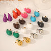 Niche Fashion Stainless Steel Earrings For Women In Oil Drop Shape With Electroplating Treatment