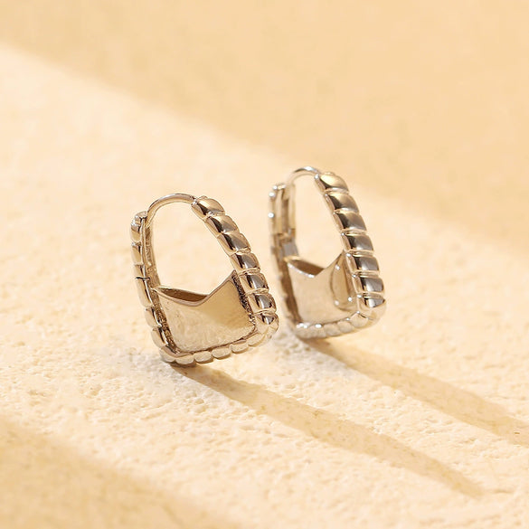 Niche Fashion Women's S925 Silver Handbag Backpack Earrings With Electroplating