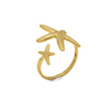 Niche High Personality Exaggerated Temperament Women's Open Starfish Ring Stainless Steel Titanium Steel Electroplated