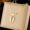Niche Personality Diamond Wings Titanium Steel Gold Plated Pendant Necklace With Geometric Design