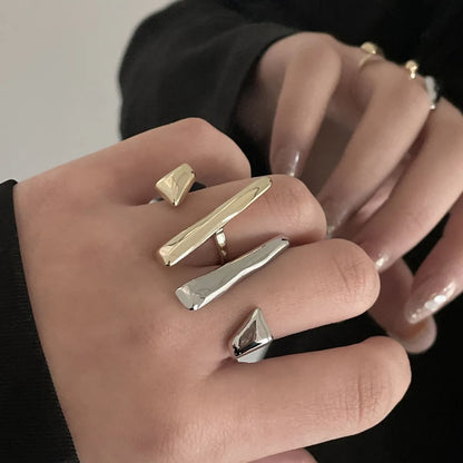 Niche Rregular Geometric Opening Adjustable Index Finger Ring