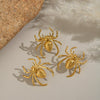 Niche Spider Animal Zodiac Stainless Steel Earrings And Rings For Girls With Electroplating Design