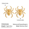 Niche Spider Animal Zodiac Stainless Steel Earrings And Rings For Girls With Electroplating Design
