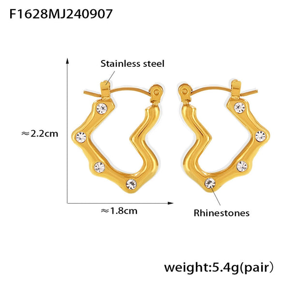 Niche Style Heartshaped Imitation Pearl 316L Stainless Steel Electroplated Earrings For Women