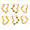 Niche Style Heartshaped Imitation Pearl 316L Stainless Steel Electroplated Earrings For Women