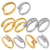 Niche Style Opening Bracelet Geometric Design Inlaid Zircon Goose Throat Shape 316L Stainless Steel Electroplated Jewelry