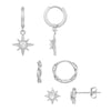 Niche Style Star Shape Copper Earrings Set With Zircon For Women