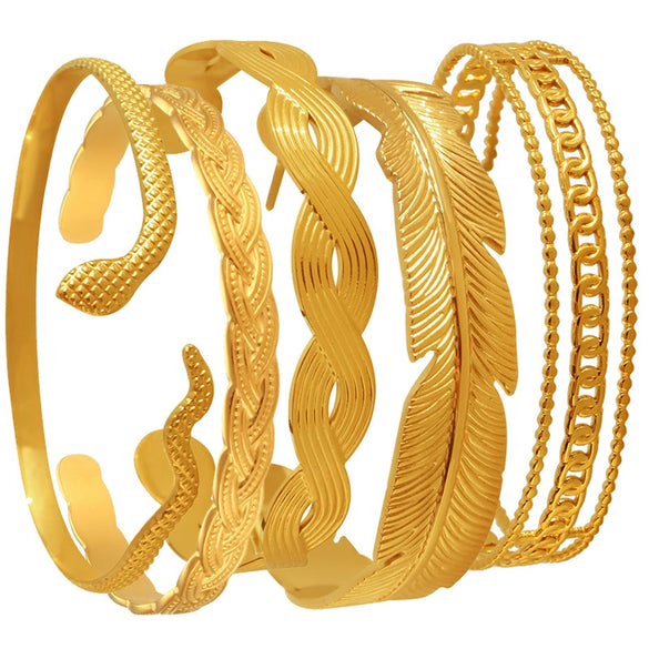 Niche Vintage Cuban Chain 316L Stainless Steel Ring Bracelet Golden Geometric Design 18K Gold Plated