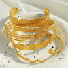 Niche Vintage Cuban Chain 316L Stainless Steel Ring Bracelet Golden Geometric Design 18K Gold Plated