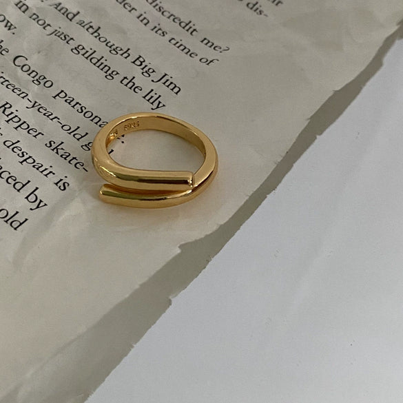 Fashion Trendy Index Finger Ring Retro Gold Ring Women's Simple Cold Style Jewelry