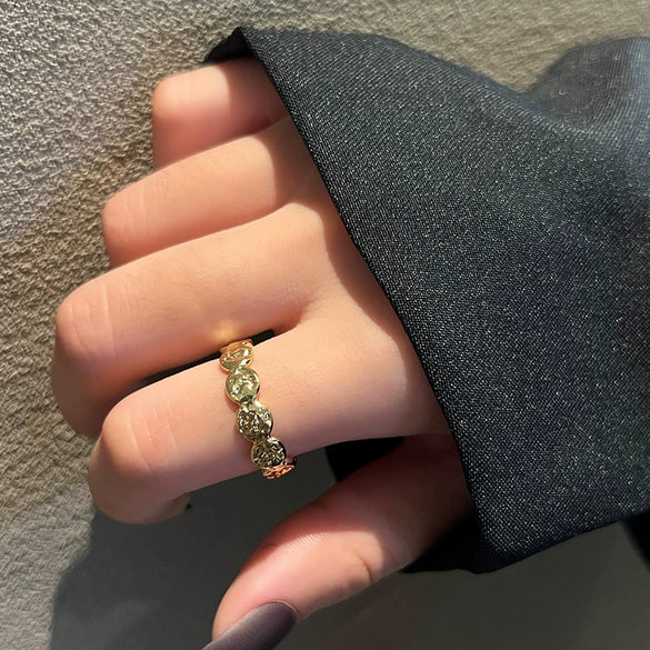 Fashion Trendy Index Finger Ring Retro Gold Ring Women's Simple Cold Style Jewelry