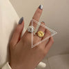 Fashion Trendy Index Finger Ring Retro Gold Ring Women's Simple Cold Style Jewelry
