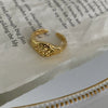 Fashion Trendy Index Finger Ring Retro Gold Ring Women's Simple Cold Style Jewelry
