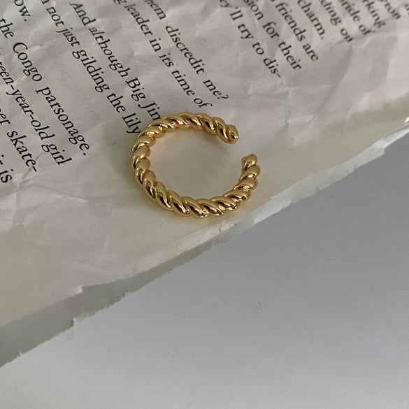 Fashion Trendy Index Finger Ring Retro Gold Ring Women's Simple Cold Style Jewelry