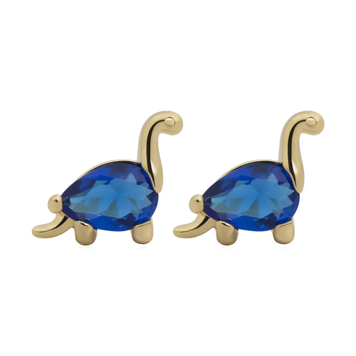 Gooddiy Cartoon Small Dinosaur Inlaid Zircon Animal Earrings Wholesale Jewelry