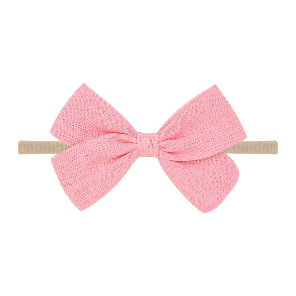 Nihaojewelry Cute Children'S Cotton And Linen Fabric Bow Hair Band Wholesale Jewelry