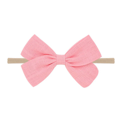 Nihaojewelry Cute Children'S Cotton And Linen Fabric Bow Hair Band Wholesale Jewelry