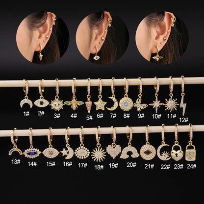 Insect Plating Metal Artificial Gemstones Earrings