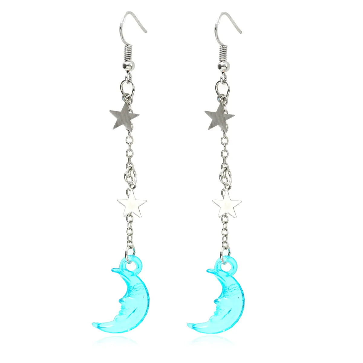 Gooddiy Fashion Moon Acrylic Tassel Long Earrings Wholesale Jewelry