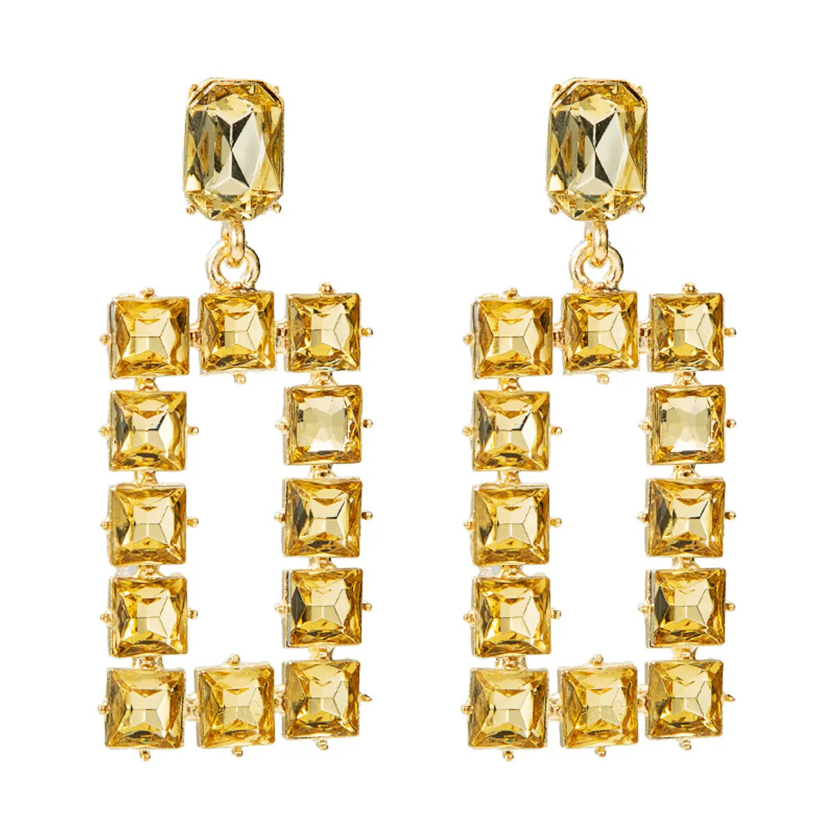 Nihaojewelry Fashion Square Glass Diamond Earrings Wholesale Jewelry