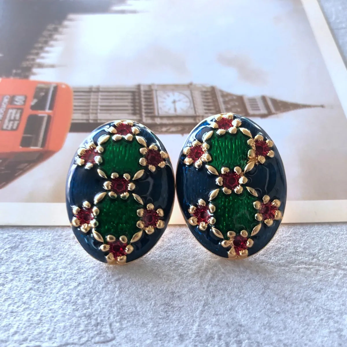 Nihaojewelry Jewelry Wholesale Colored Diamonds Drip Glaze Electroplated Ear Clips