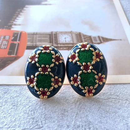 Nihaojewelry Jewelry Wholesale Colored Diamonds Drip Glaze Electroplated Ear Clips