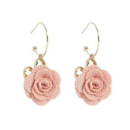 Nihaojewelry Jewelry Wholesale New Ethnic Style Fabric Flower Earrings