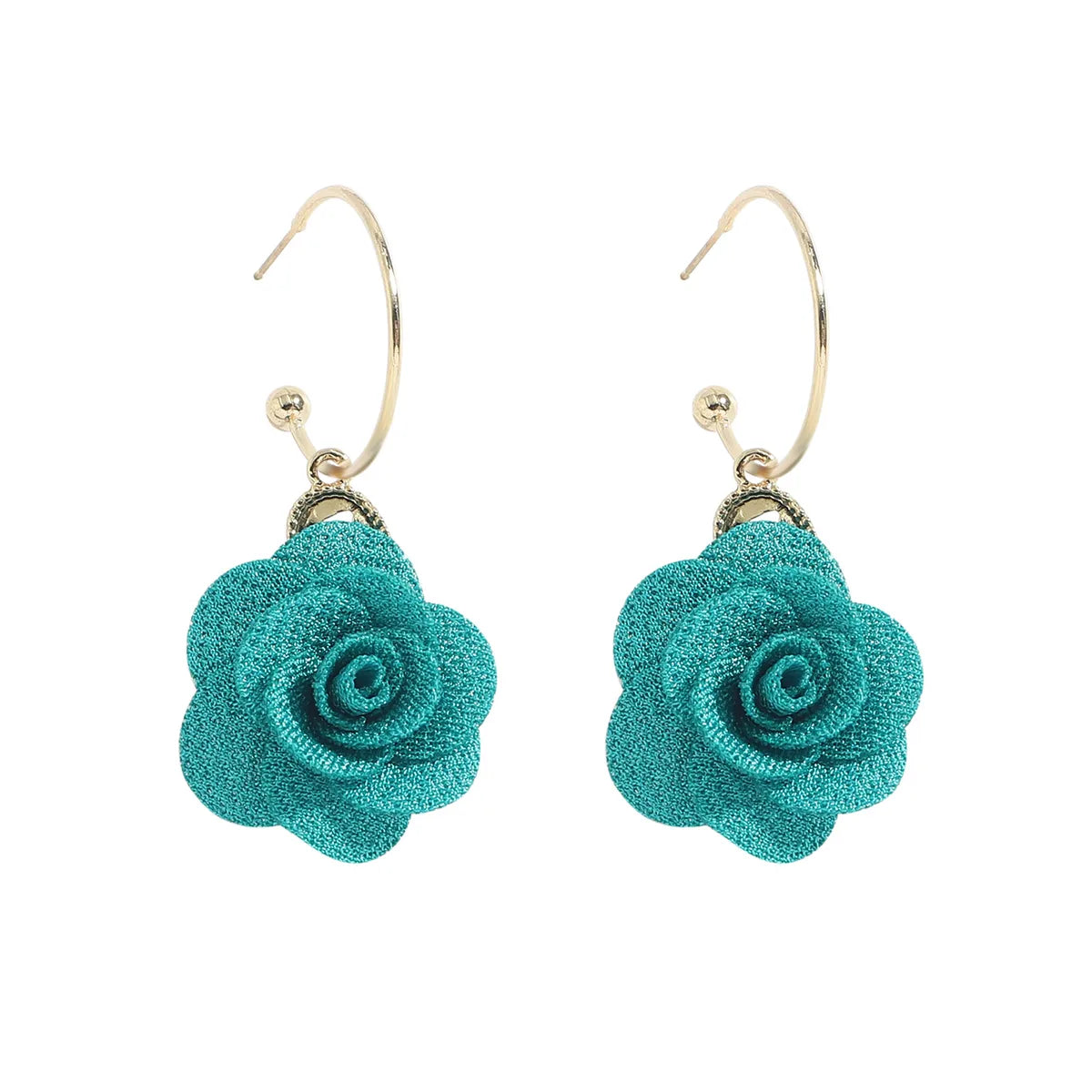 Nihaojewelry Jewelry Wholesale New Ethnic Style Fabric Flower Earrings