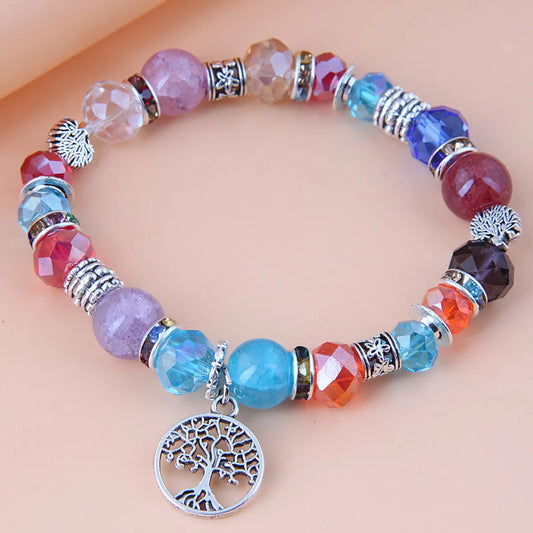 Gooddiy Jewelry Wholesale Tree Of Life Pendant Metal Crystal Bracelet