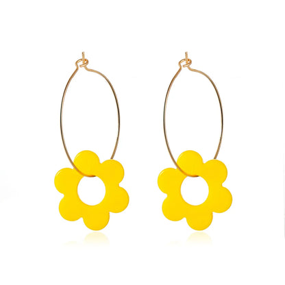 Gooddiy Korean Style Geometric Flower Acrylic Earrings Wholesale Jewelry