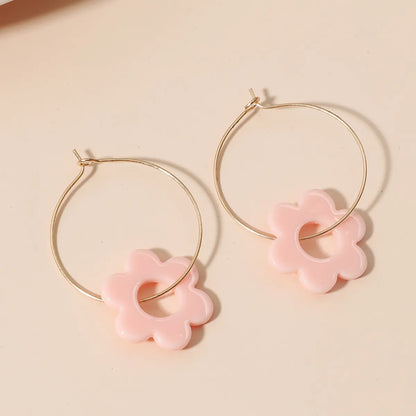 Gooddiy Korean Style Geometric Flower Acrylic Earrings Wholesale Jewelry