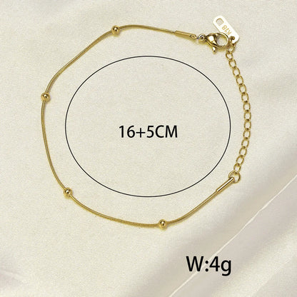 Heart 304 Stainless Steel Titanium Steel 18K Gold Plated Rose Gold Plated No Inlaid Anklet In Bulk