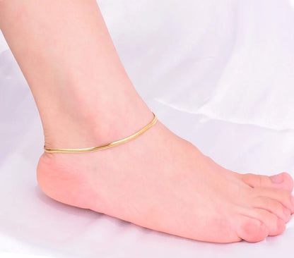 Heart 304 Stainless Steel Titanium Steel 18K Gold Plated Rose Gold Plated No Inlaid Anklet In Bulk