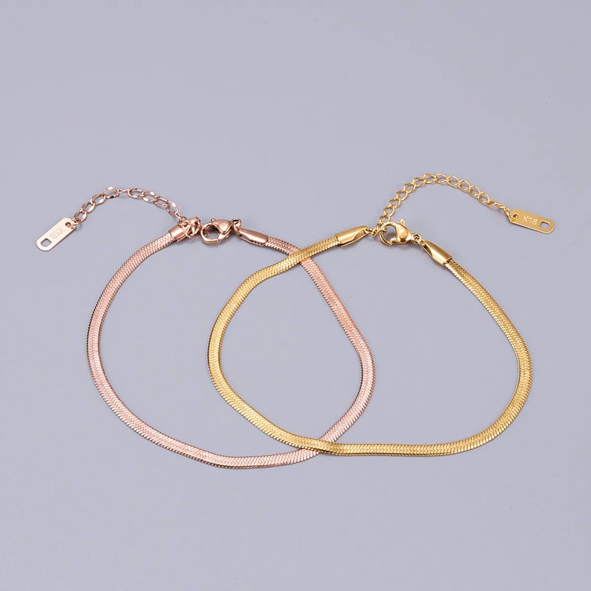 Heart 304 Stainless Steel Titanium Steel 18K Gold Plated Rose Gold Plated No Inlaid Anklet In Bulk