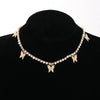 Vintage Style Butterfly Alloy Rhinestone Inlaid Crystal Women'S Necklace