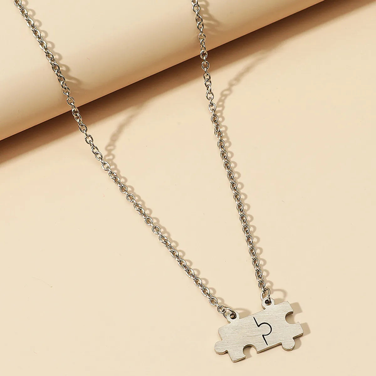 Gooddiy Simple Style Stainless Steel Puzzle Necklace Wholesale Jewelry