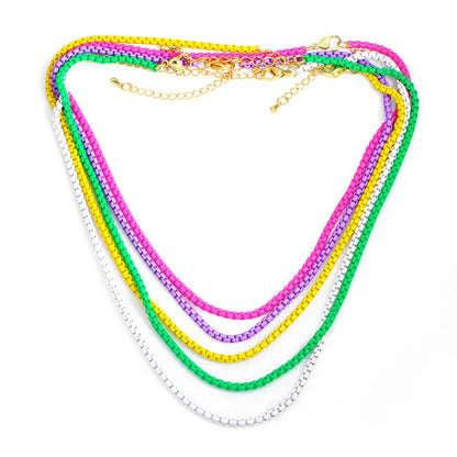 Gooddiy Wholesale Jewelry Bohemian Simple Candy Color Clavicle Chain