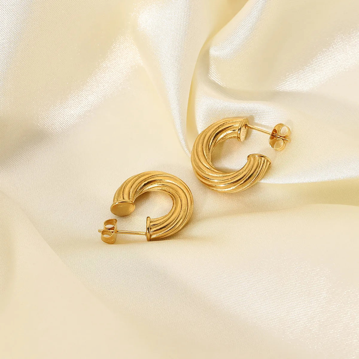 Gooddiy Wholesale Jewelry Fashion 18k Gold-plated Stainless Steel Twisted Earrings