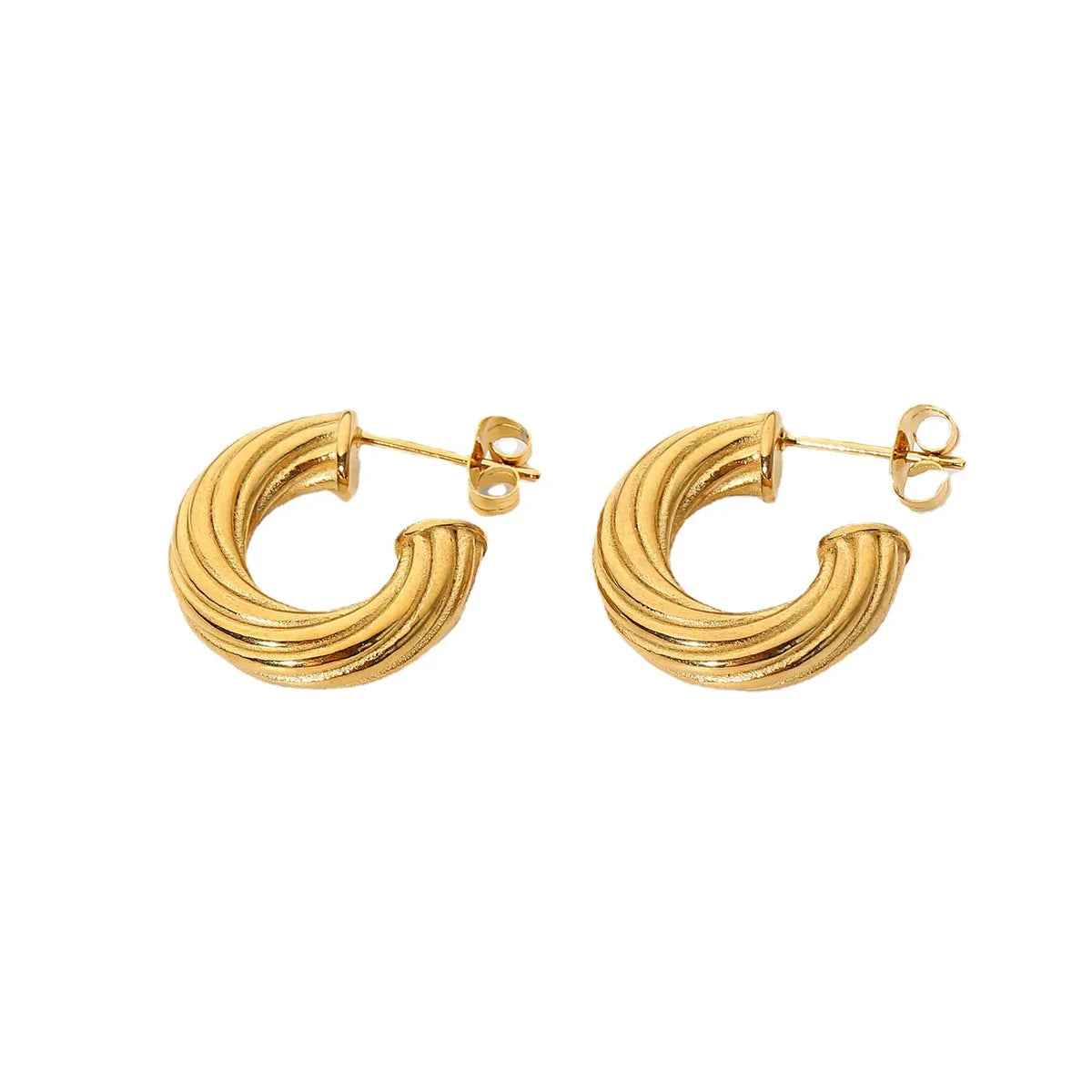 Gooddiy Wholesale Jewelry Fashion 18k Gold-plated Stainless Steel Twisted Earrings