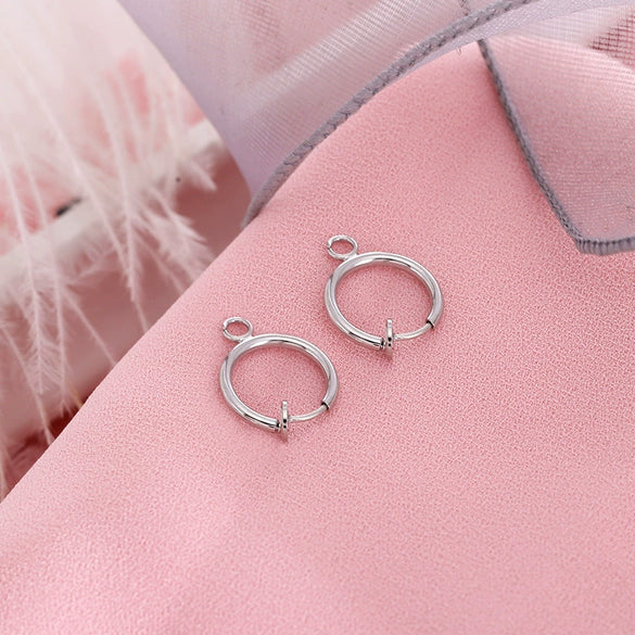 No Piercing Spring Ear Clip Circle Metal Earrings Jewelry Diy Handmade Electroplated