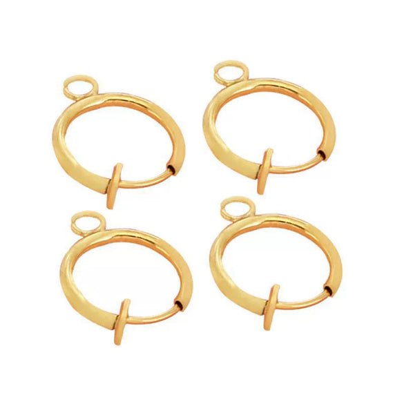 No Piercing Spring Ear Clip Circle Metal Earrings Jewelry Diy Handmade Electroplated