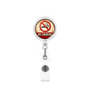 No Smoking Reminder Patch Retractable Clip Badge Key Chain In Abs Material With Modern Art Style