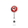 No Smoking Reminder Patch Retractable Clip Badge Key Chain In Abs Material With Modern Art Style