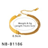 Non Fading Titanium Steel Bracelet With 18K Vacuum Plated In Furnace And Inlaid Natural Shell Geometric Shaped Fashionable And Versatile