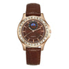 Non Mechanical Quartz Belt Watch For Men And Women Alloy Case Imitation Leather Strap Stainless Steel Clasp Round Dial Business Style