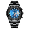 Nonmechanical Men's Watch With Large Round Dial Stainless Steel Band Alloy Case Business Style