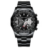 Nonmechanical Men's Watch With Large Round Dial Stainless Steel Band Alloy Case Business Style