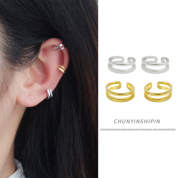 Nonpierced Ear Clip S925 Sterling Silver Ushape High Sense Electroplated Women's Earrings