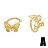 Nonpierced Earrings Copper Goldplated Inlaid Zircon Butterfly Animal Style
